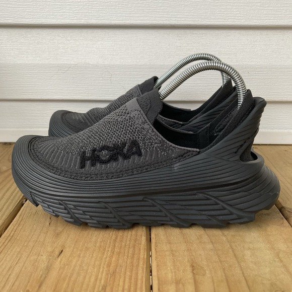 Hoka One One Restore TC Slip On Comfort Recovery Black Shoes Womens 8 Mens 7 - Picture 3 of 8
